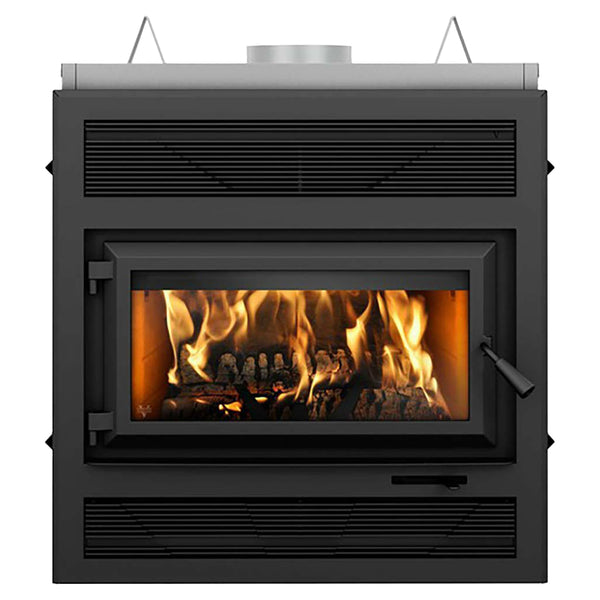 Ventis HE250R Wood Fireplace With Modern Style Faceplate – Mantels