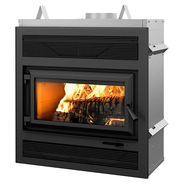 Ventis HE250R Wood Fireplace With Modern Style Faceplate – Mantels