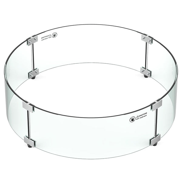Grand Canyon Round Fire Pit Glass Wind Guard Mantels Direct