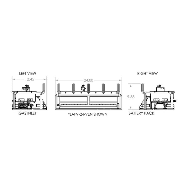 Grand Canyon Lava Front View Vented Gas Burner Mantels Direct