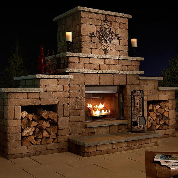 Grand Stone Outdoor Fireplace Kit – Mantels Direct