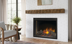 Perfect Wood-Look Mantel Pairings for Brick and Stone Fireplaces