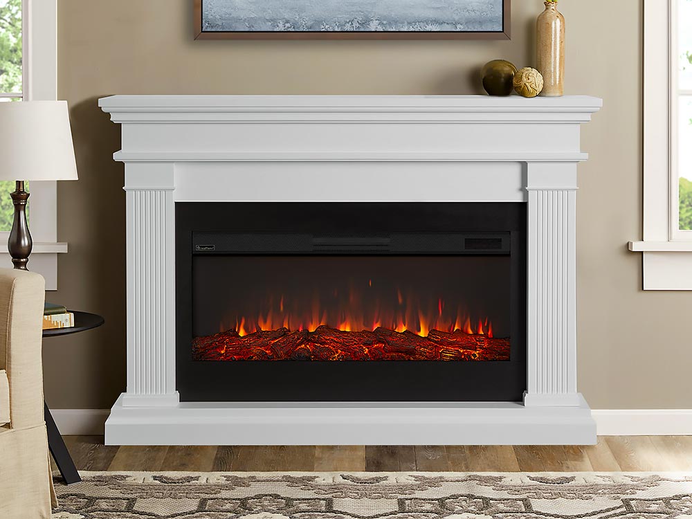 Real Flame Beau White Electric Fireplace 8080E-W β Mantels Direct