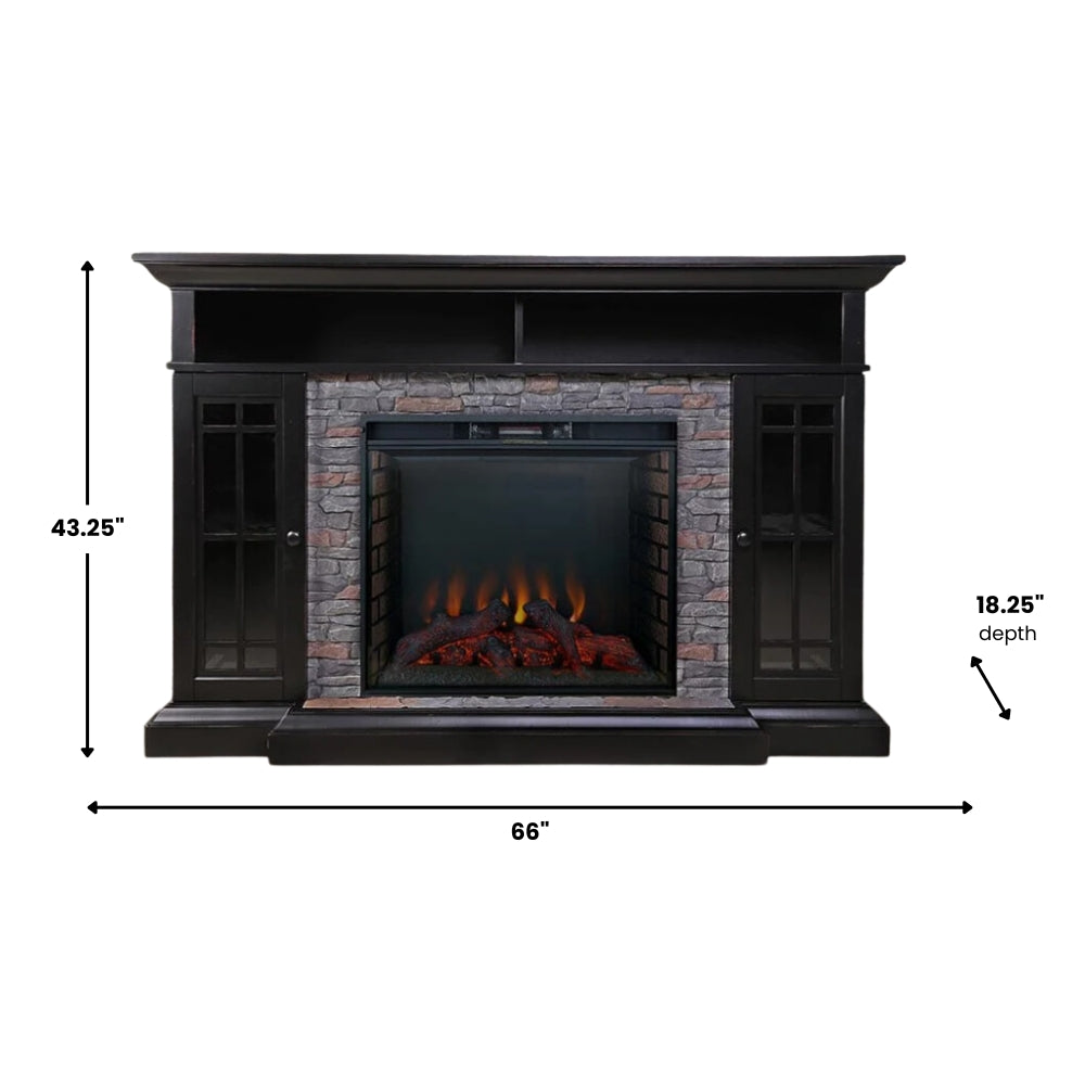 Bennett Infrared Electric Fireplace TV Stand in Farmhouse Ebony