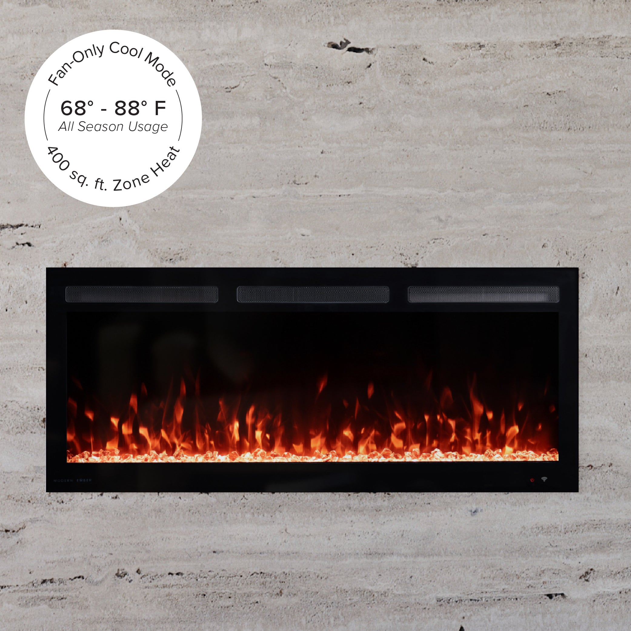 Modern Ember Vibrance 42-in Smart Linear Electric Fireplace with