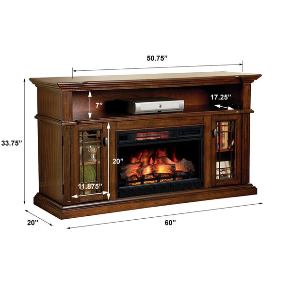 Wallace Electric Fireplace TV Stand in Empire Cherry Mantels Direct
