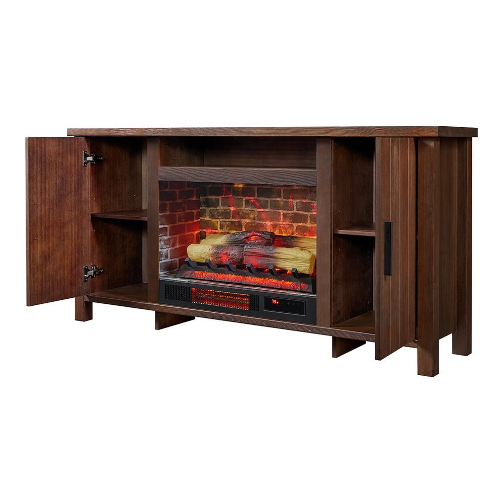 洋楽 maditations Brinley 60-in Rustic Brown Electric Fireplace TV Stand – Mantels