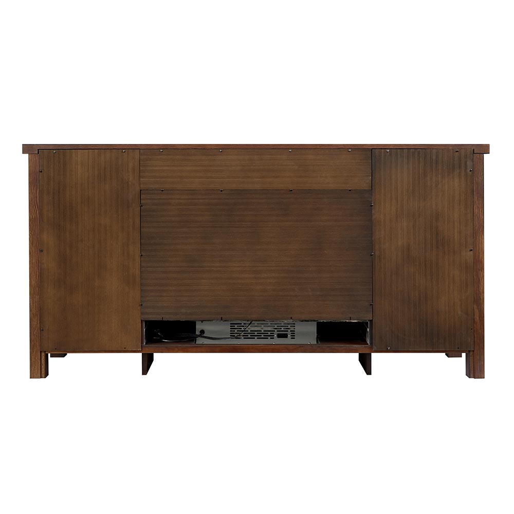 Brinley 60-in Rustic Brown Electric Fireplace TV Stand – Mantels