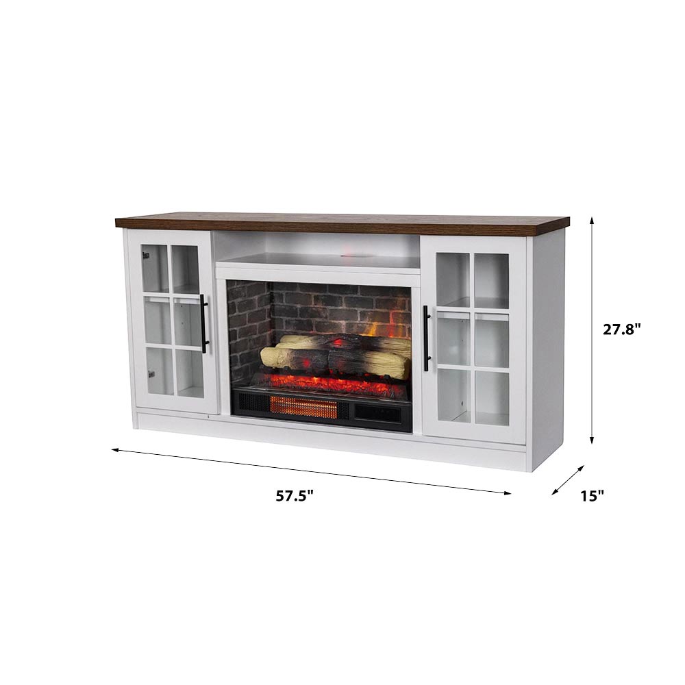 Dalton 57-in White Electric Fireplace TV Stand – Mantels Direct
