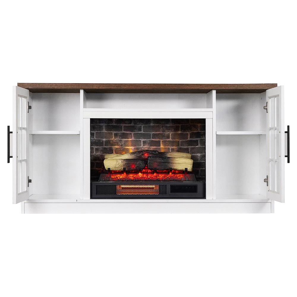 Dalton 57-in White Electric Fireplace TV Stand – Mantels Direct