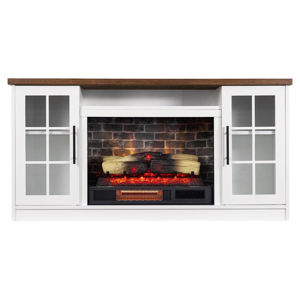 Dalton 57-in White Electric Fireplace TV Stand – Mantels Direct