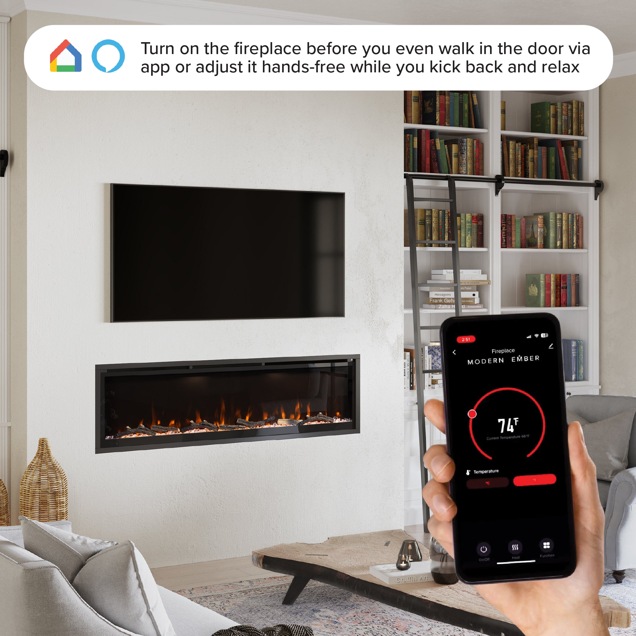 Modern Ember Aerus Linear Electric Fireplace - Thumbnail 5