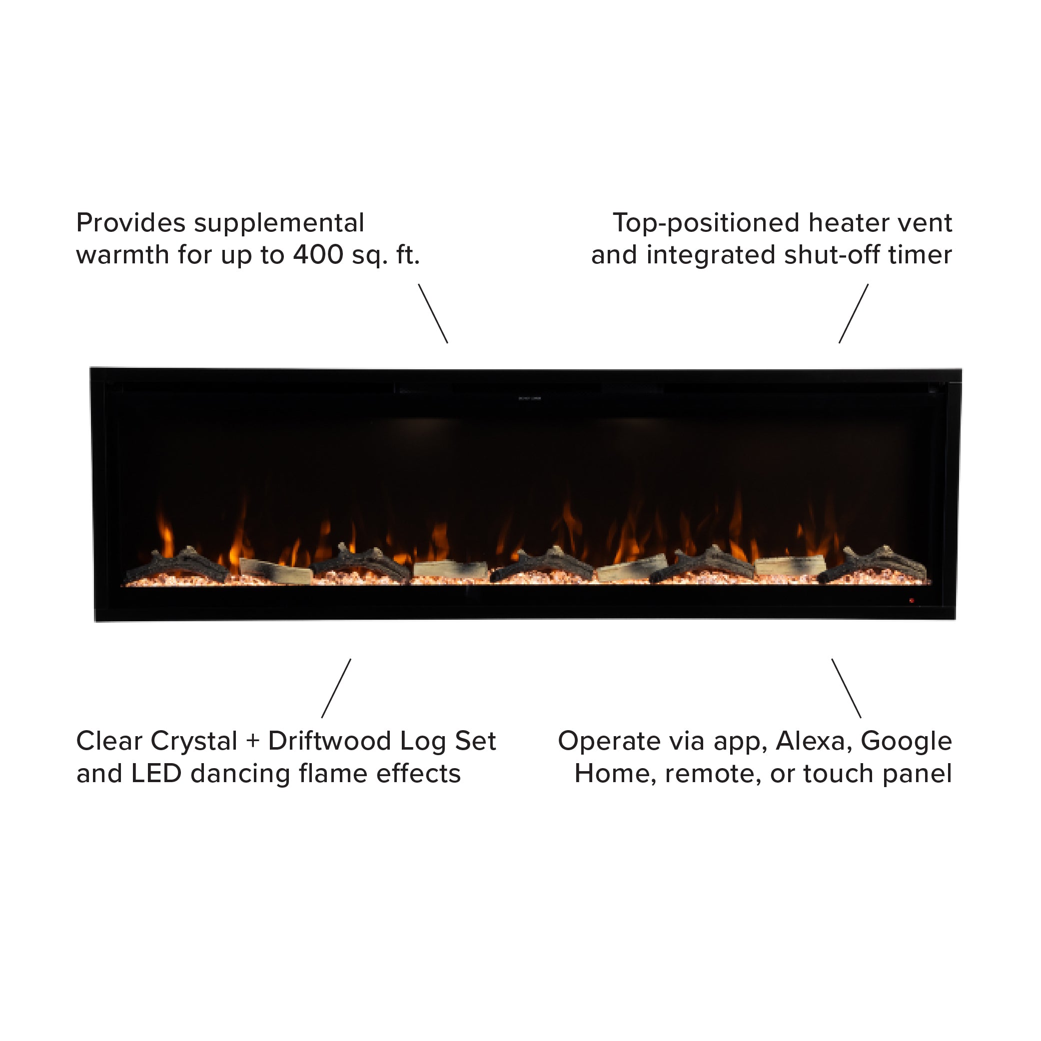 Modern Ember Aerus Linear Electric Fireplace - Thumbnail 3