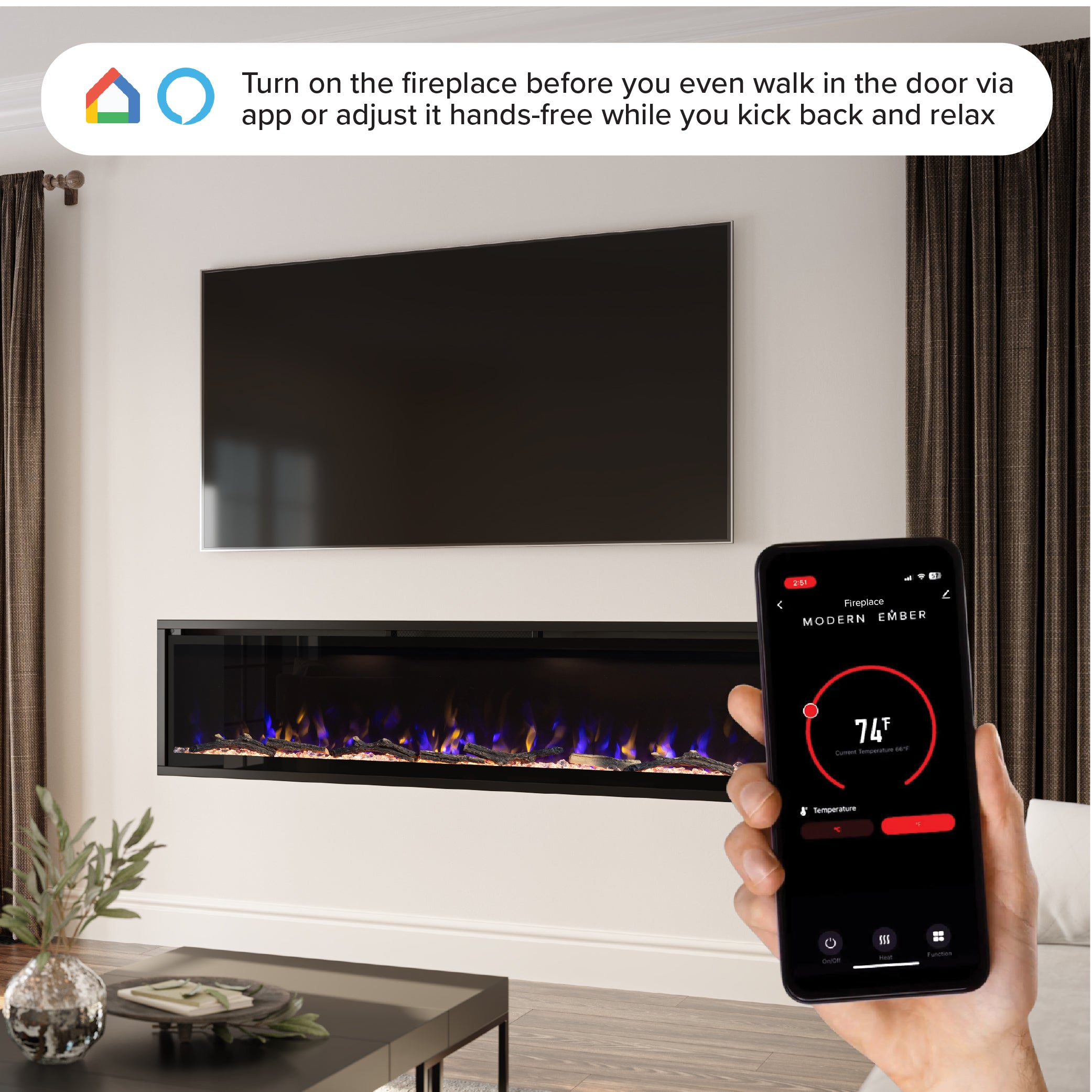 Modern Ember Aerus Linear Electric Fireplace - Thumbnail 5
