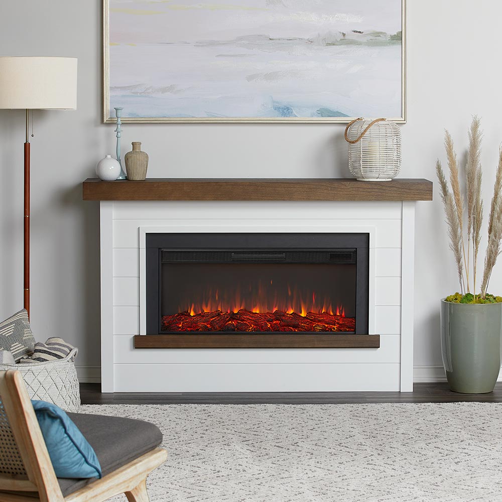 Bernice Infrared Electric Fireplace Mantel Package in White