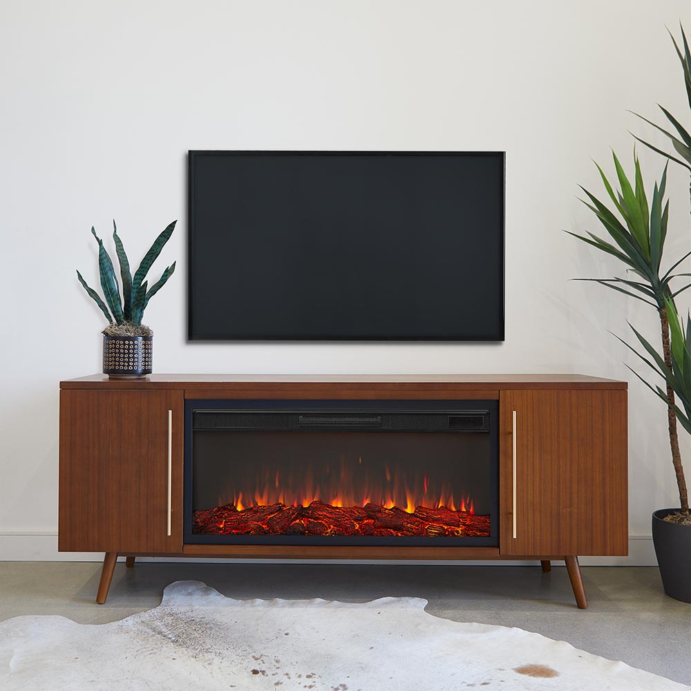 Real Flame Morris 72-in Electric Fireplace TV Stand in Vintage