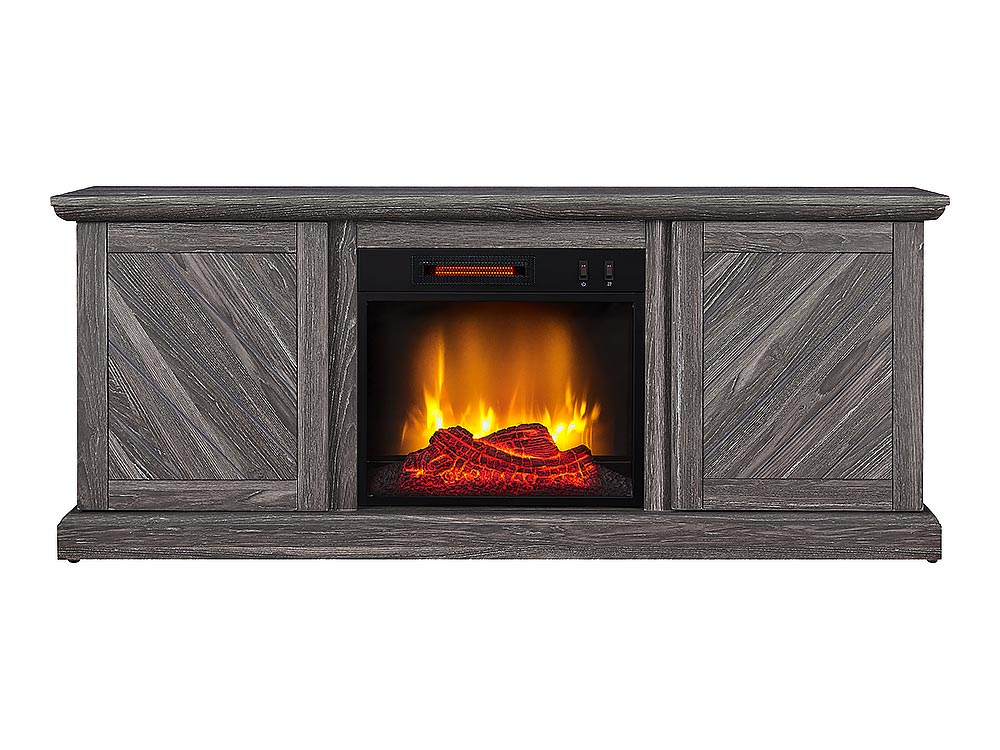 Walden Electric Fireplace TV Stand in Weathered Gray – Mantels Direct