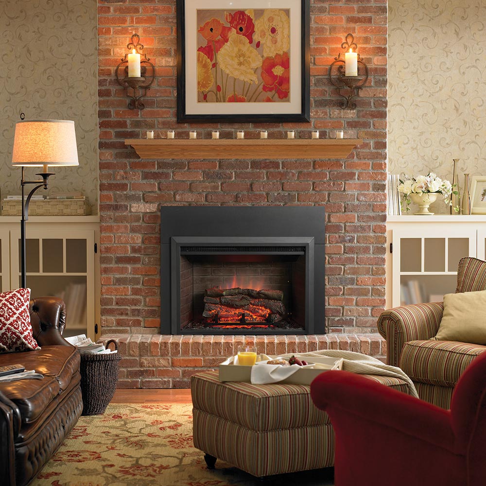 SimpliFire 32-In Built-In Electric Fireplace Insert with Large