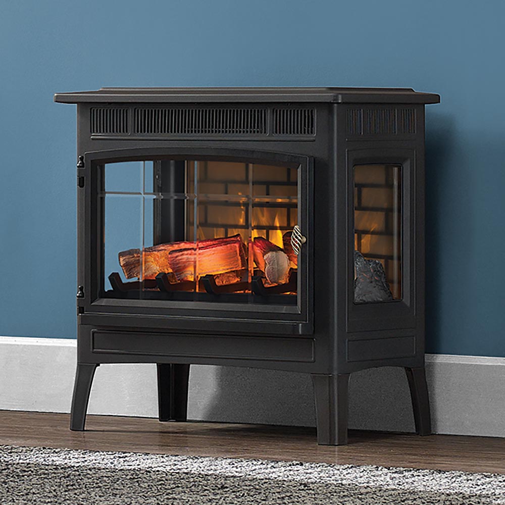 美品 Duraflame 暖炉型ファンヒーター DFI-5010-01 Duraflame 3D Black Infrared Electric Fireplace Stove with Remote