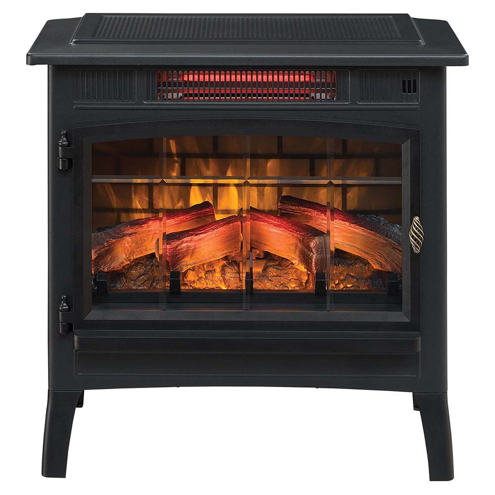 Duraflame 3D Black Infrared Electric Fireplace Stove with Remote