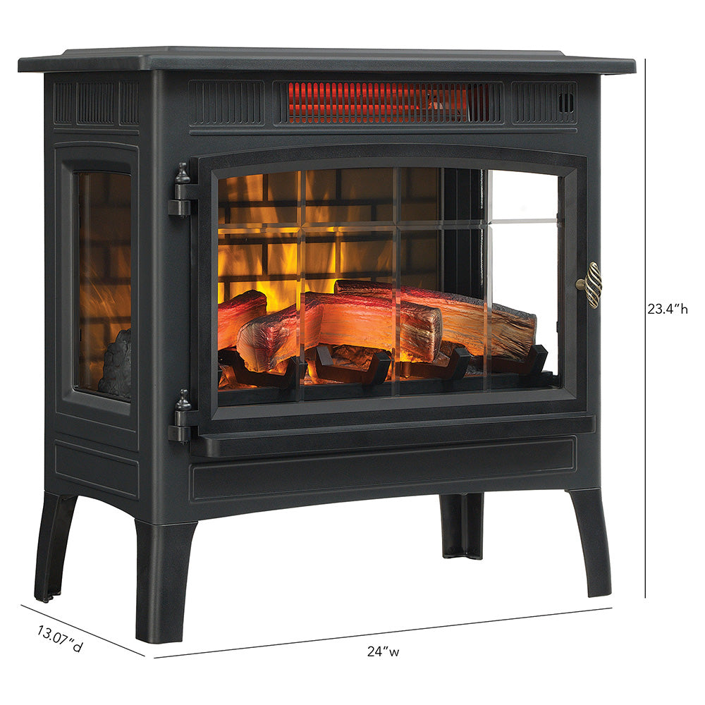 Duraflame 3D Black Infrared Electric Fireplace Stove with Remote