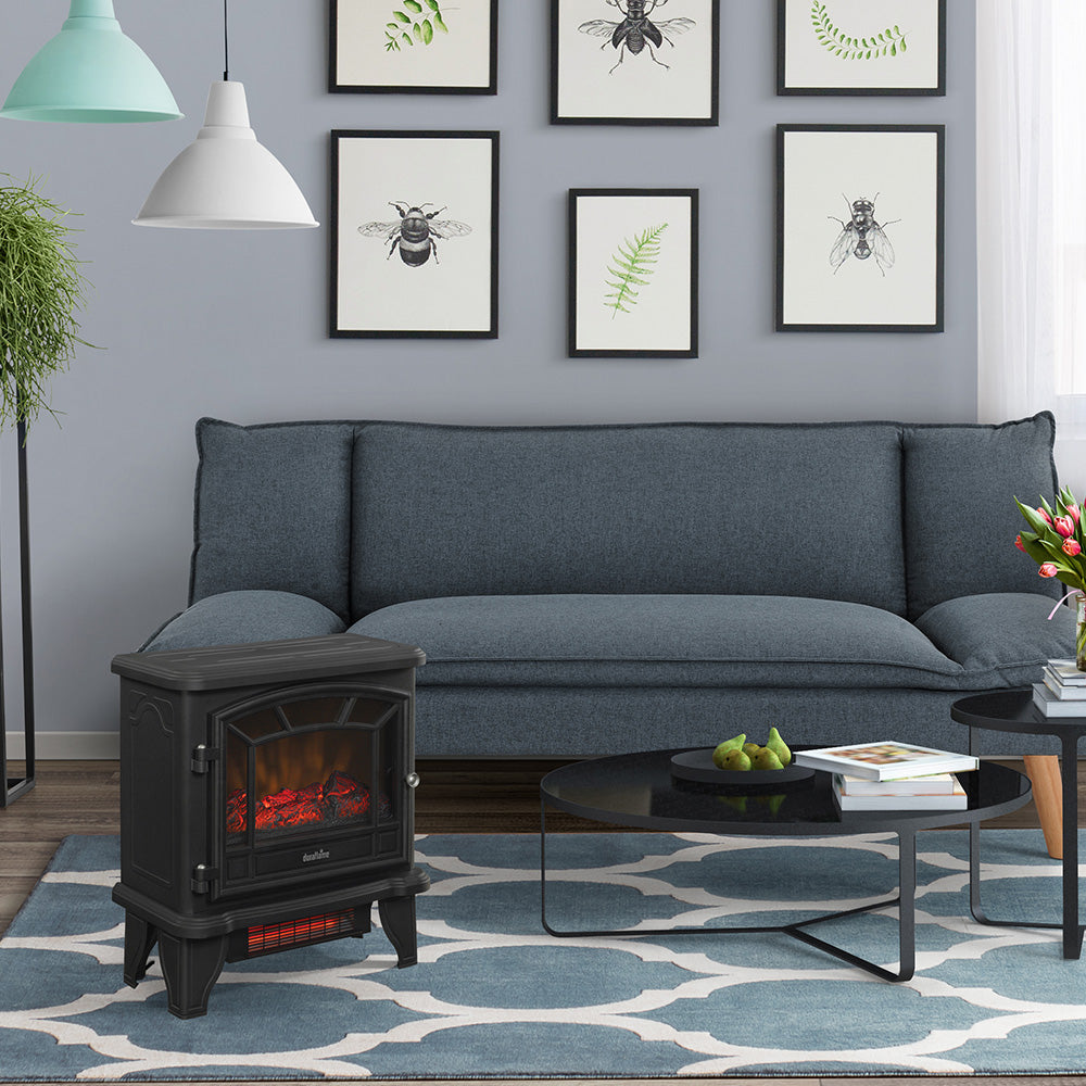 Duraflame 550 Black Infrared Freestanding Electric Fireplace Stove
