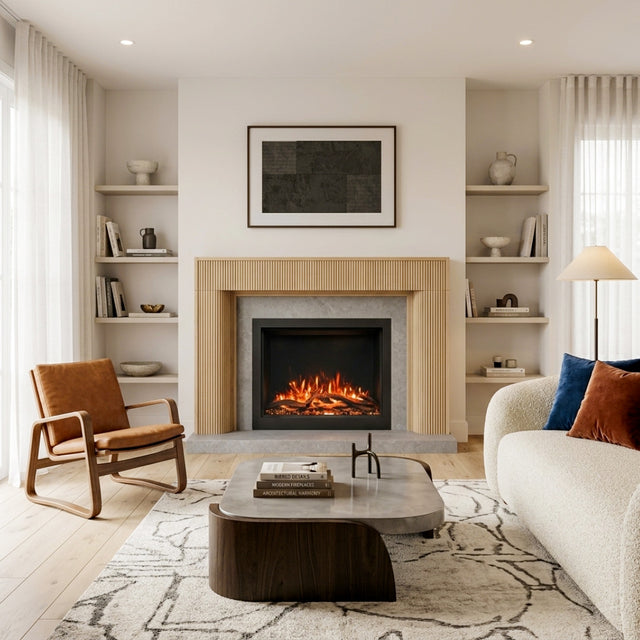 Hazel 48x42 Wood Mantel - Blonde Stain