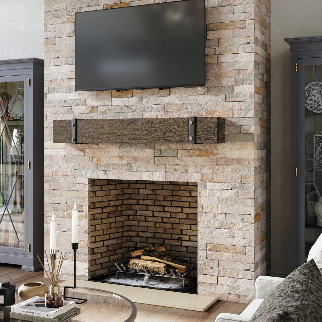 Thermastone Banded Concrete Fireplace Mantel Shelf – Mantels Direct