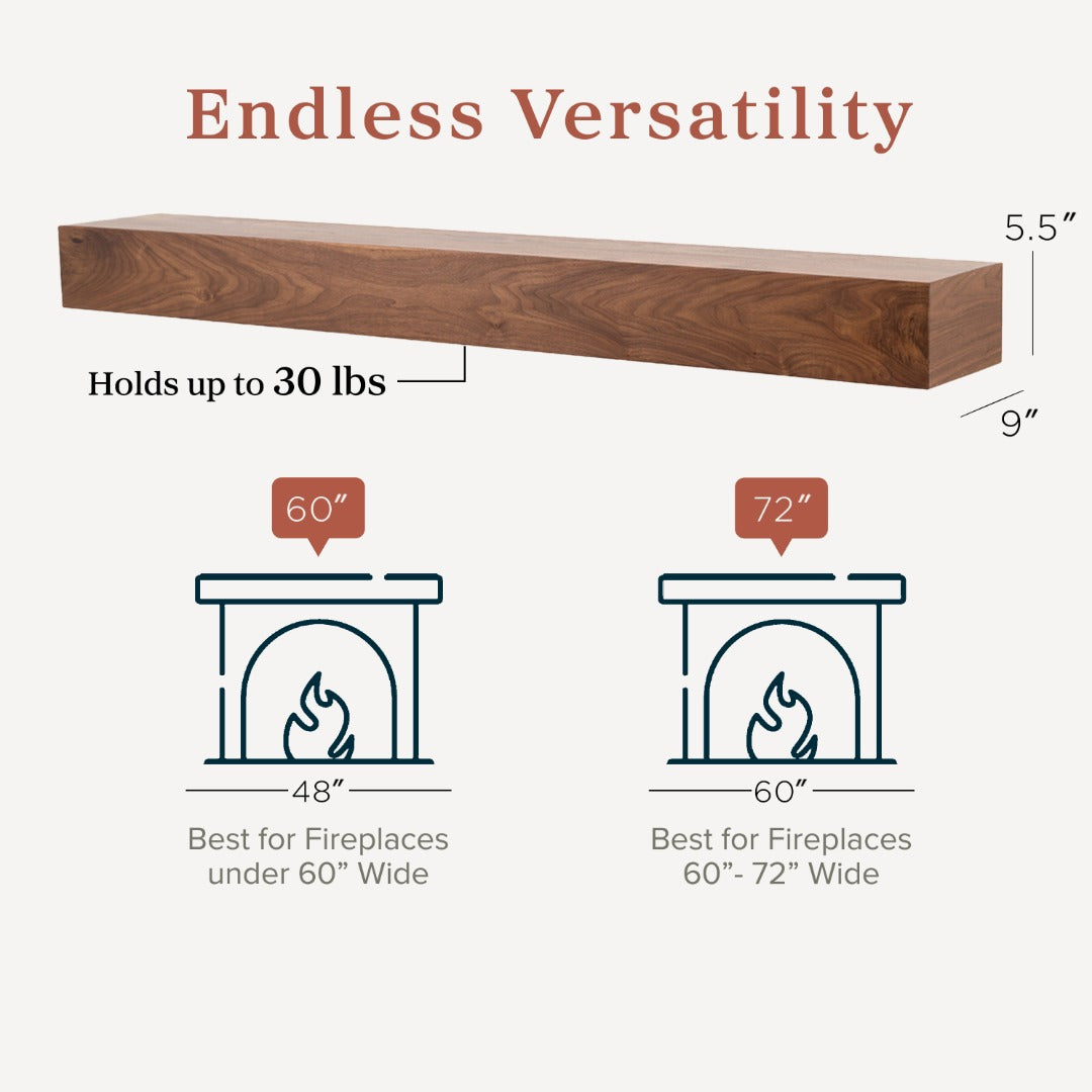 Walnut Creek Wood Fireplace Mantel Shelf – Mantels Direct
