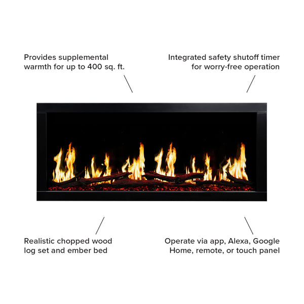Modern Ember 46-in Highmark Luxe Virtual LCD Linear Electric Fireplace ...