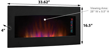 ClassicFlame 33-In Serendipity Matte Black Wall Hanging