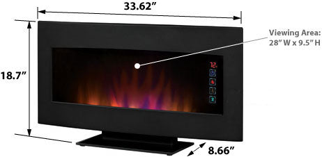 ClassicFlame 33-In Serendipity Matte Black Wall Hanging Electric